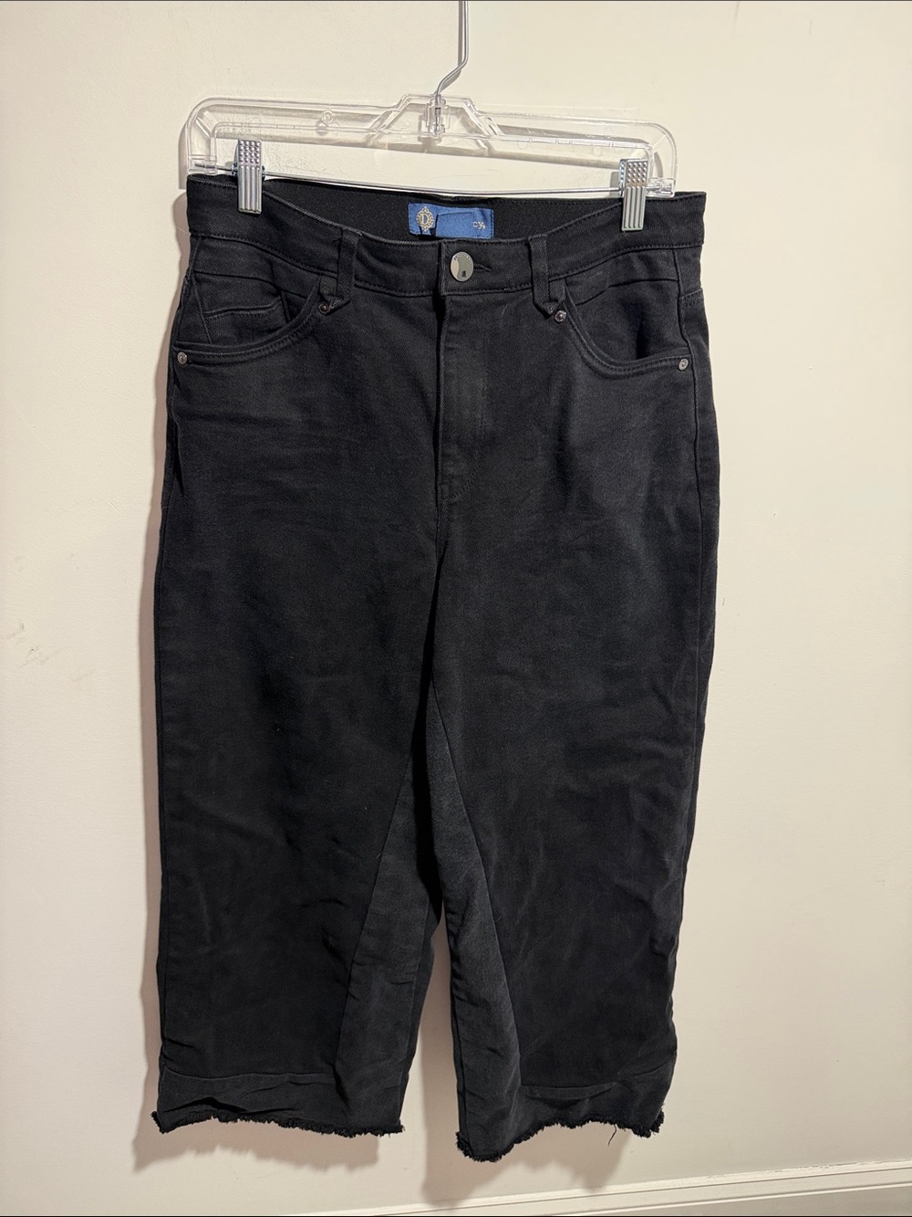 Democracy Black Wide Leg Cropped Ankle Jeans Size 10